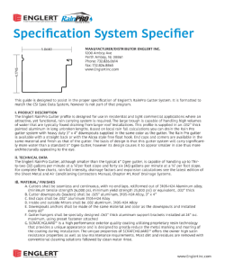 RainPro Specification Sheet