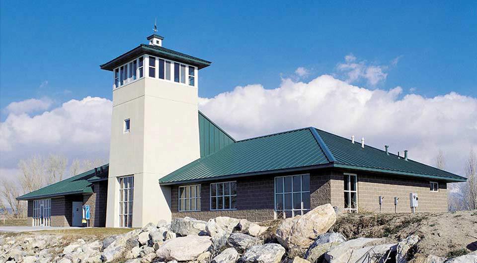 Metal roof shown on a public building